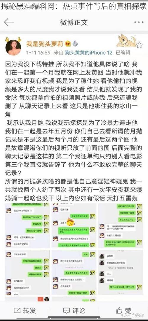 揭秘黑料爆料网：热点事件背后的真相探索