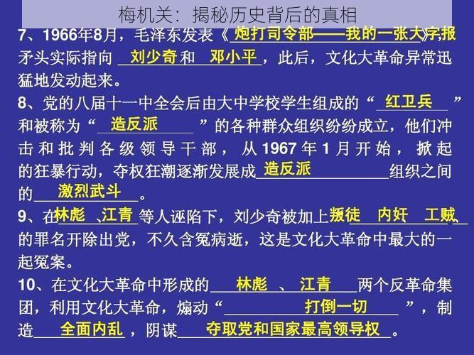 梅机关：揭秘历史背后的真相