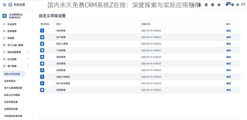 国内永久免费CRM系统Z在线：深度探索与实际应用指南