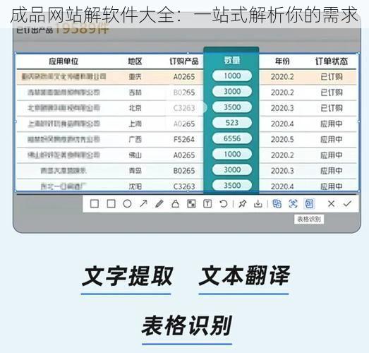 成品网站解软件大全：一站式解析你的需求