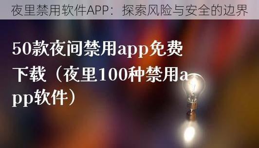 夜里禁用软件APP：探索风险与安全的边界