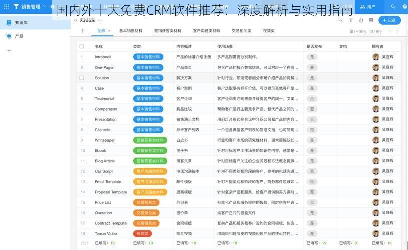 国内外十大免费CRM软件推荐：深度解析与实用指南