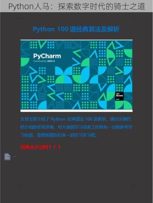 Python人马：探索数字时代的骑士之道