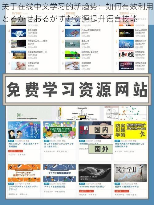 关于在线中文学习的新趋势：如何有效利用とろかせおるがずむ资源提升语言技能