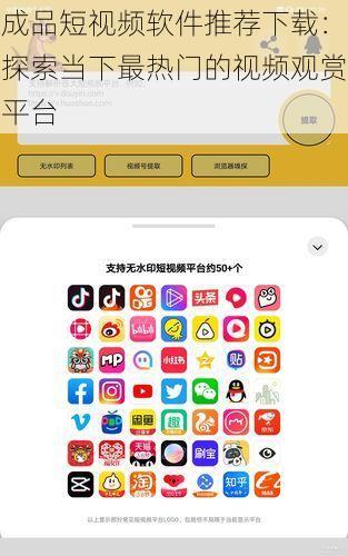 成品短视频软件推荐下载：探索当下最热门的视频观赏平台