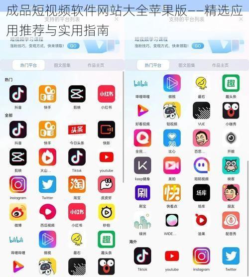 成品短视频软件网站大全苹果版——精选应用推荐与实用指南