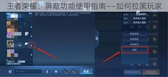 王者荣耀：屏蔽功能使用指南——如何拉黑玩家