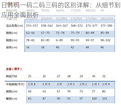 日韩码一码二码三码的区别详解：从细节到应用全面剖析