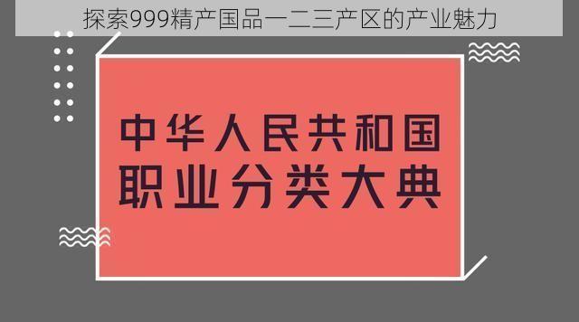 探索999精产国品一二三产区的产业魅力