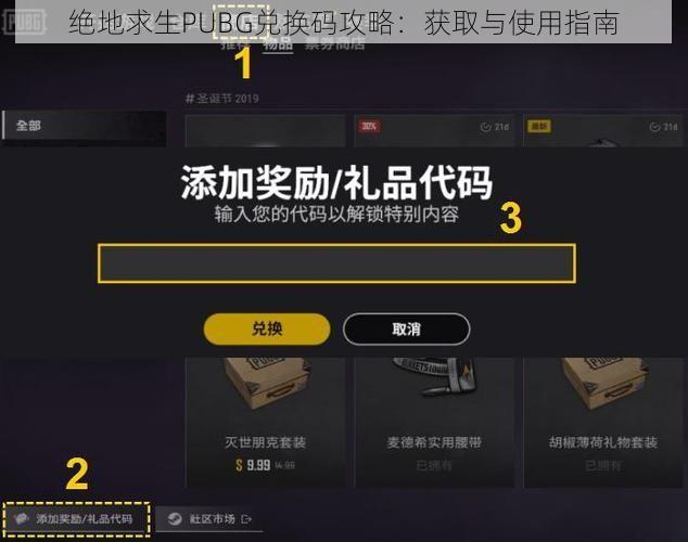 绝地求生PUBG兑换码攻略：获取与使用指南