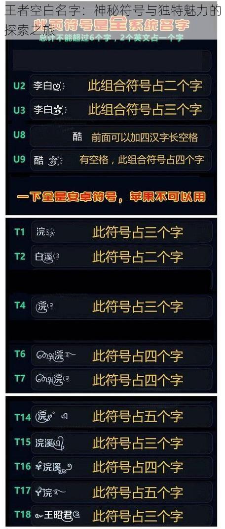 王者空白名字：神秘符号与独特魅力的探索之旅