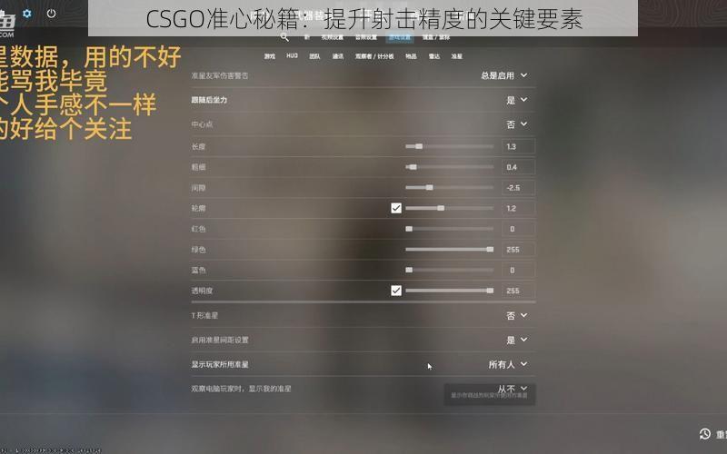 CSGO准心秘籍：提升射击精度的关键要素