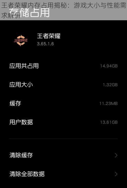 王者荣耀内存占用揭秘：游戏大小与性能需求解析