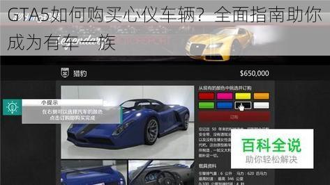 GTA5如何购买心仪车辆？全面指南助你成为有车一族