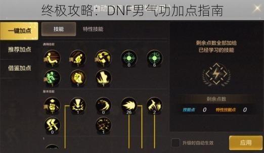 终极攻略：DNF男气功加点指南