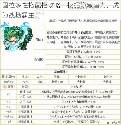 固拉多性格配招攻略：挖掘隐藏潜力，成为战场霸主