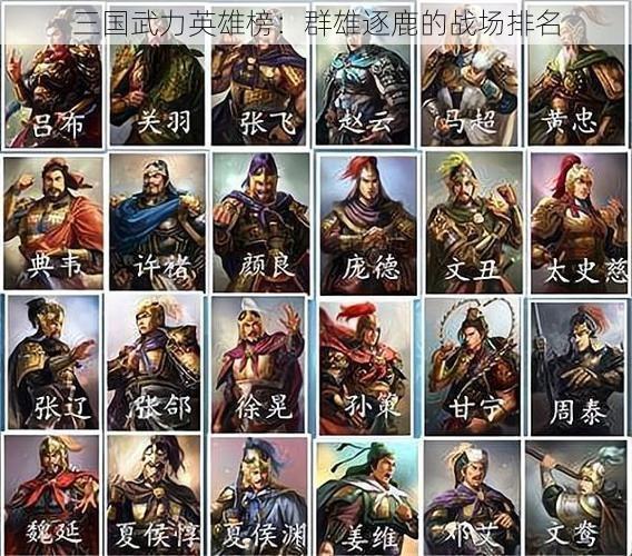 三国武力英雄榜：群雄逐鹿的战场排名