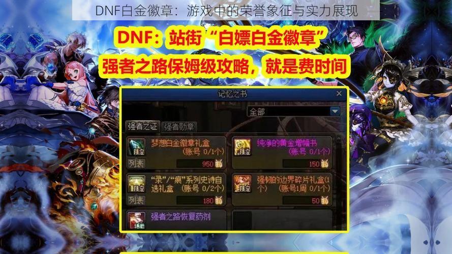 DNF白金徽章：游戏中的荣誉象征与实力展现