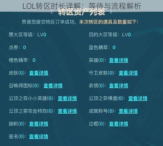 LOL转区时长详解：等待与流程解析